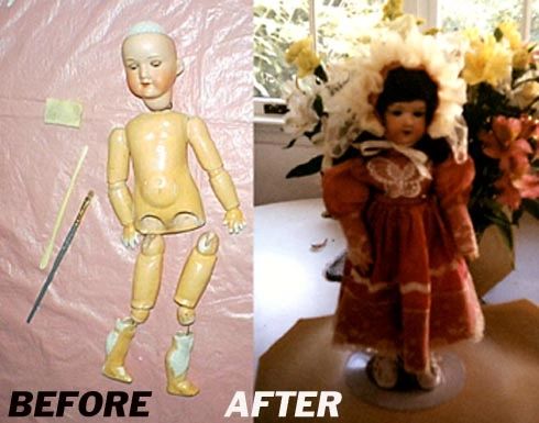 An example of a doll restoration by Past Images By Anita