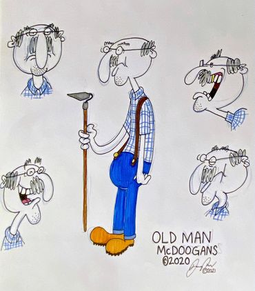 He is the groundskeeper of the cemetery and the only living character on the show so far