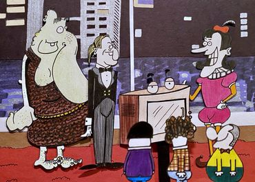 From left to right: Dumbass Donald, Givsby, Mr. Microwave, Mr. Wendel
Foreground: The Three Critics