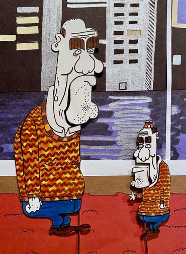 From left to right: Walter Merriman (studio resident), Melvin Merriman (his son)