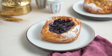 Bread And Salt Bakehouse, 3455 Semenyk Court Mississauga, Ontario, Canada, 
blueberry danish