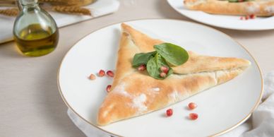 Bread And Salt Bakehouse, 3455 Semenyk Court Mississauga, Ontario, Canada, 
Syrian spinach sambousse