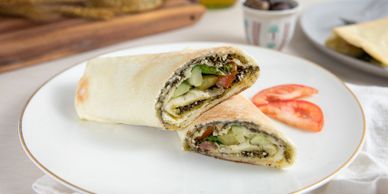 Bread And Salt Bakehouse, 3455 Semenyk Court Mississauga, Ontario, Canada, 
zaatar and cheese wrap