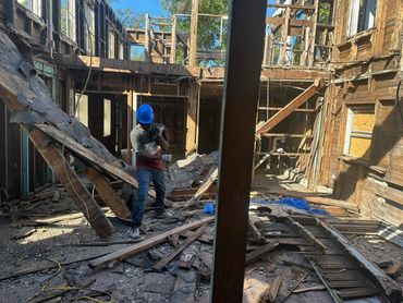 Demolition of a two story home