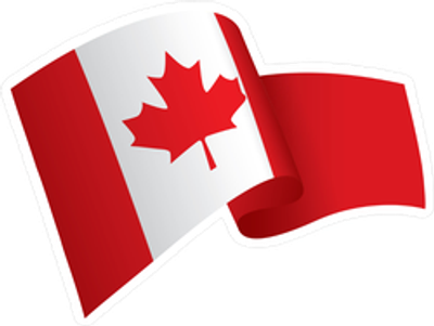 Canadian flag waving.