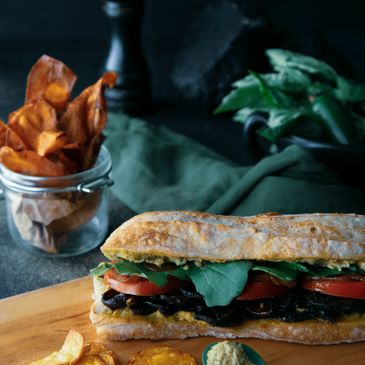 portobello sandwich vegano