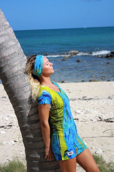 Grace in "Mahi" Beach Dress and Buff, by Rose Lipke.