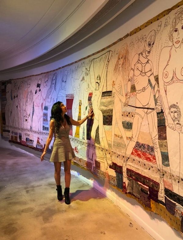 PARADISE NOW: SAPPHO IN THE AGE OF THE SUICIDE BOMBER embroidery by eve eurydice