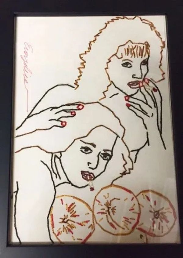 THE WOMEN COME AND GO TALKING OF MICHELANGELO embroidery by eve eurydice