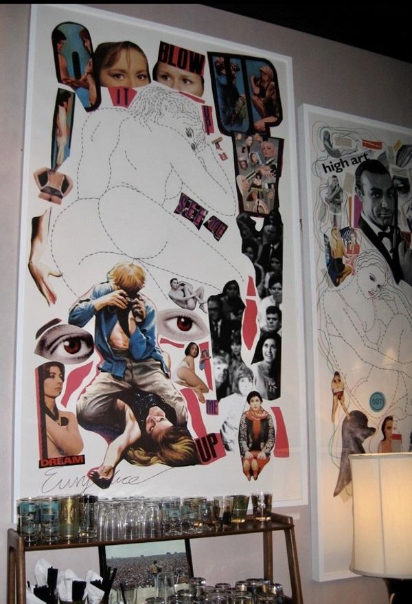 Eve eurydice collage lamp art