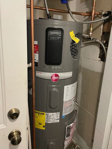 Heat Pump water heater installed in Pinehurst village in Nobelsville, Indiana