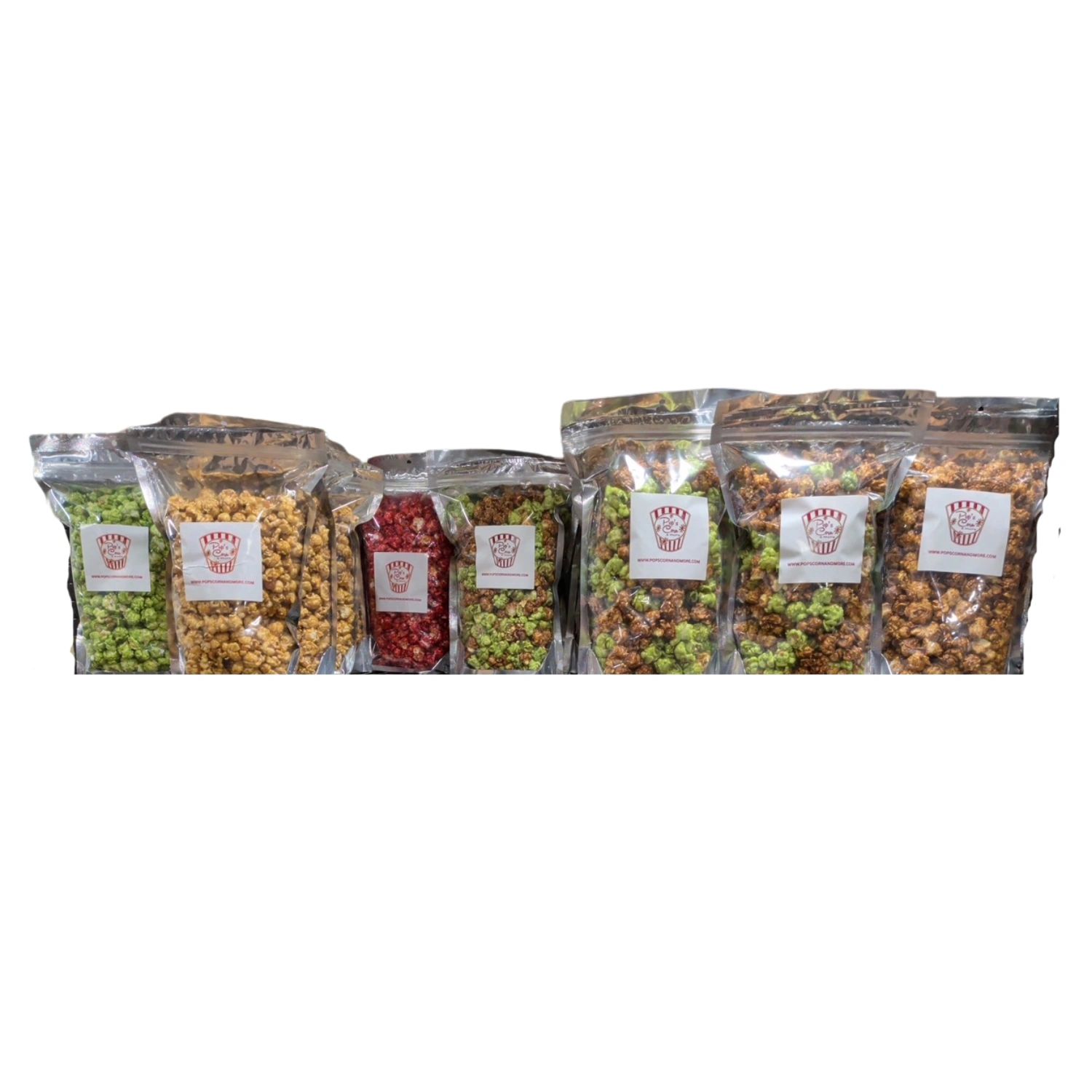 Bags of individually-sized popcorn flavors.