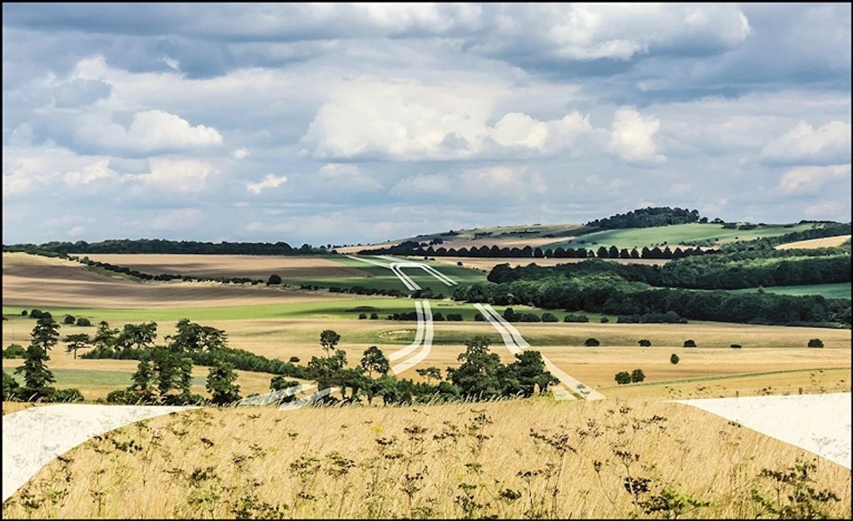 Route from Gussage Down to Wyke Down with second terminus falling short of peak.