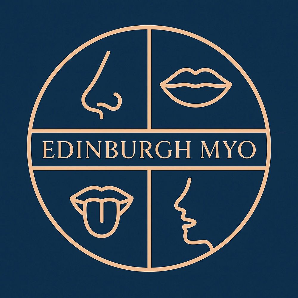 Logo of Edinburgh MYO with facial feature icons and text.