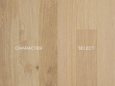 Comparison of character vs. select 100% European oak hardwood made in spain