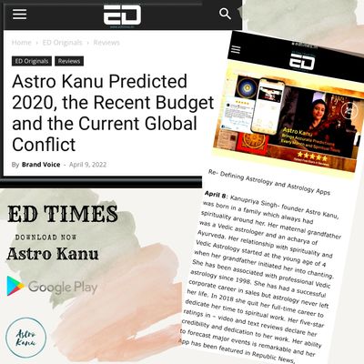 Astro Kanu Coverage in ED Times