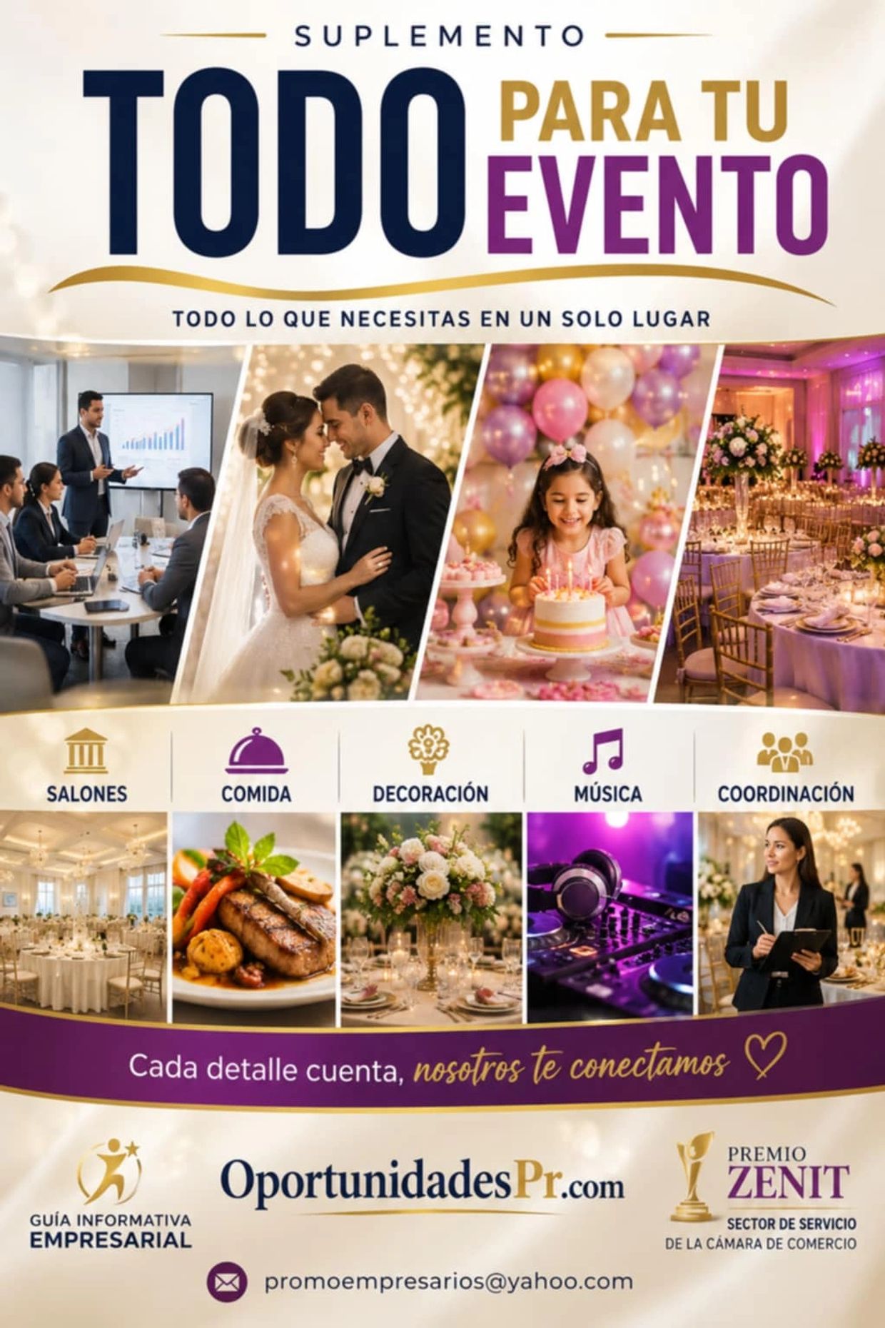 Suplemento Todo para tu Evento: servicios completos para eventos.