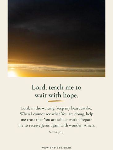 Inspirational prayer about waiting with hope and trust.