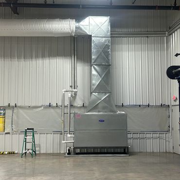 HVAC unit with ductwork for a commercial job.