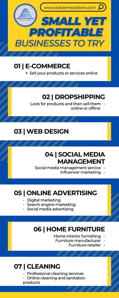 Small Businesses To Try Yet Profitable | ASilva Innovations