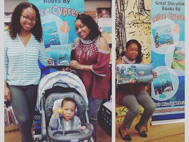 Alice with other girl near cypress board