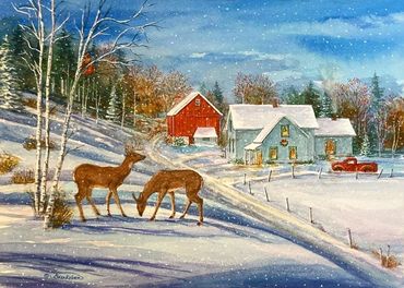 "Winter's Charm"  a farm scene off Kettle Drive, a few miles Southwest of West Bend, Wisconsin.