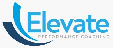 Elevate Performance Coaching logo with blue arcs and text.