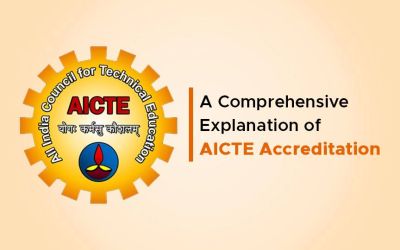 AICTE logo with text on accreditation explanation.