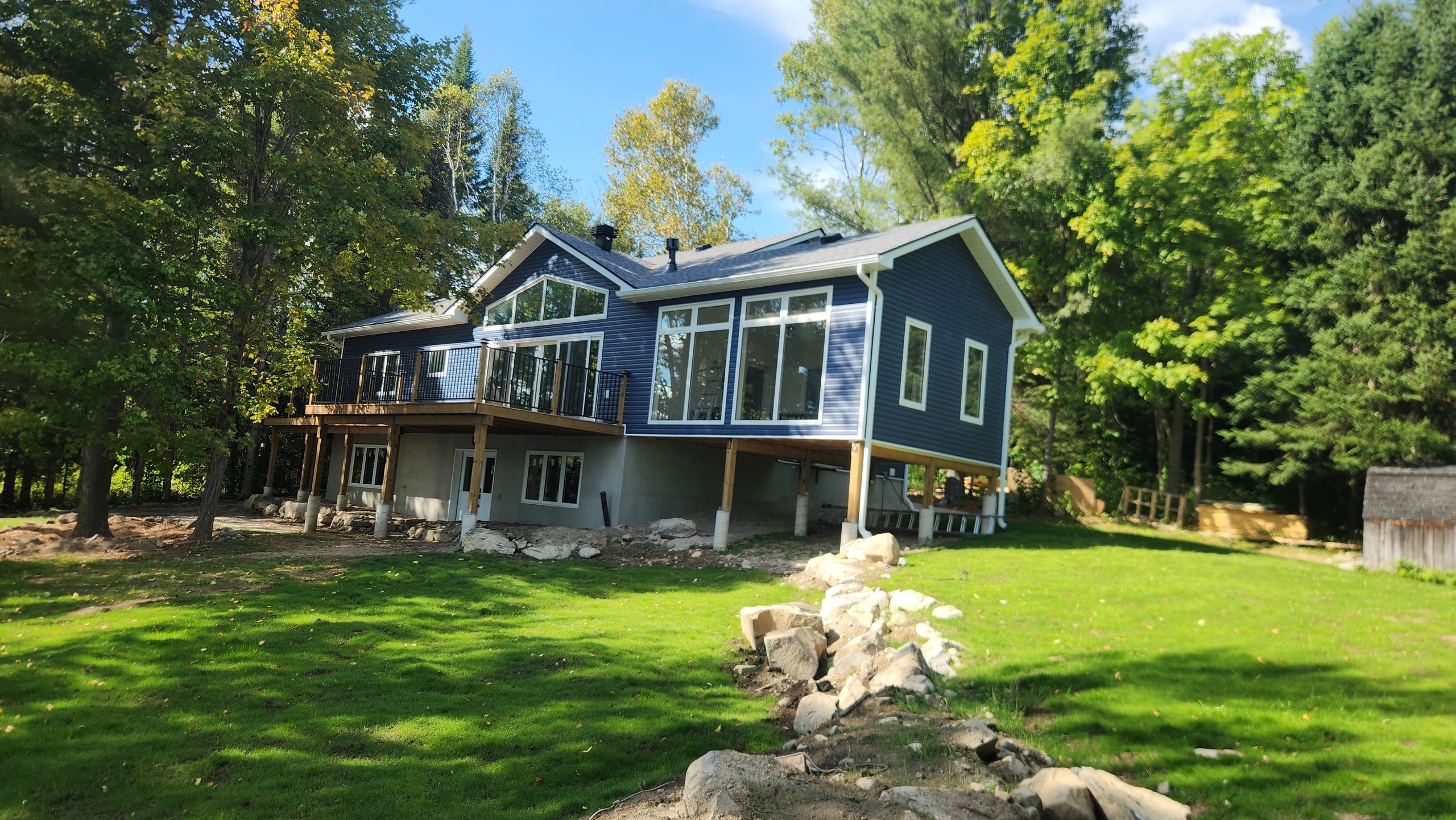 This year-round home was custom designed and built for our clients from design to occupancy in 12 mo