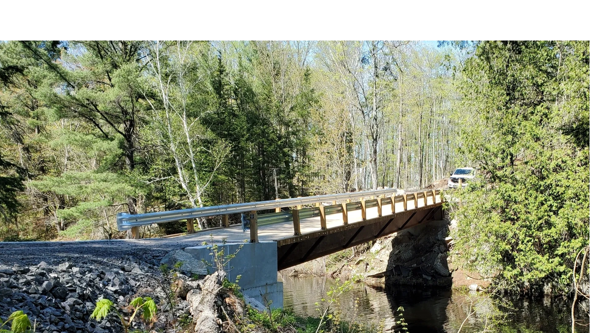 The construction of this 40-ton bridge opened up at 25 acre parcel of water-front property.