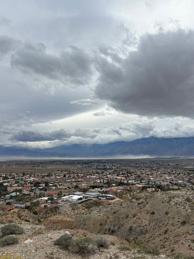 Overlook of desert hot springs