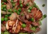 Seared Scallops with Peas & Bacon