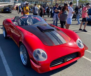 Hand sculpted one-off carbon fiber custom LCIII Spider supercar. Debuted at The Quail, A Motorsports