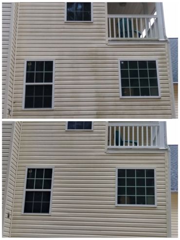 Town home cleaning with soft washing