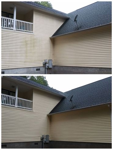 2 story home cleaned with soft washing