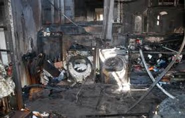 House fire damage dryer venting clogged