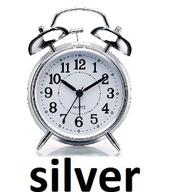 Silver classic alarm clock showing 10:10.
