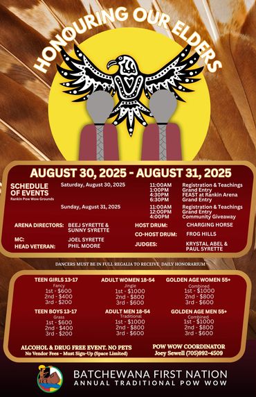 Batchewana First Nation Pow Wow August 30-31, 2025