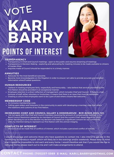 Garden River Election Kari Barry