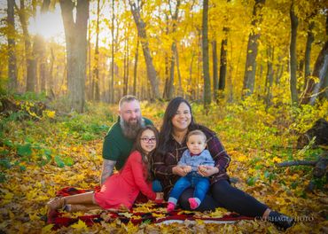 Fall family evening portrait taken by c.verhage.photo photography studio in Wisconsin.