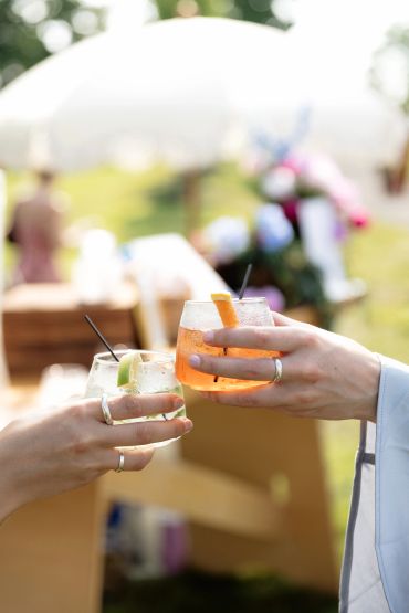 Welcome drink at a Wedding. Drinks made by Twist and Stout Mobile Bar.