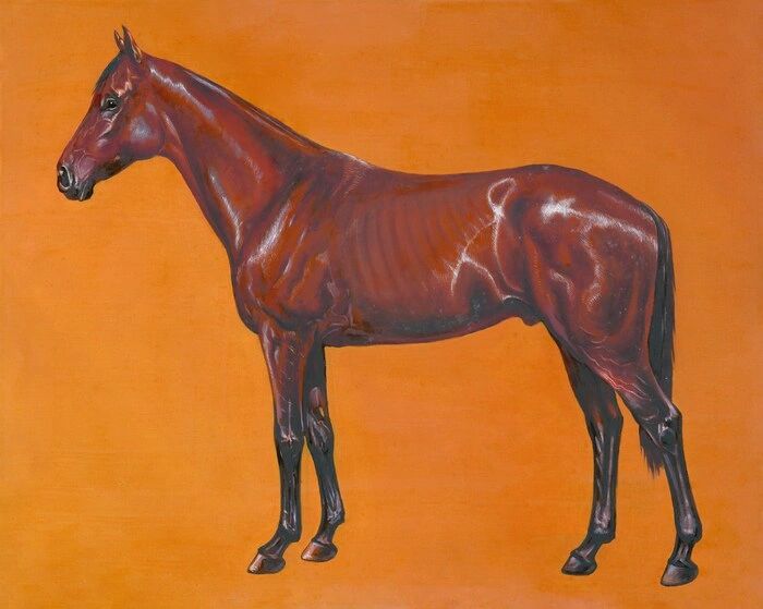 A brown horse painting.