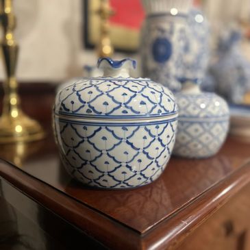 Blue and white pottery