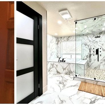 Before and after bathroom remodel