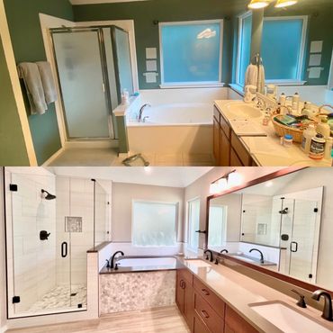 Before and after bathroom remodel