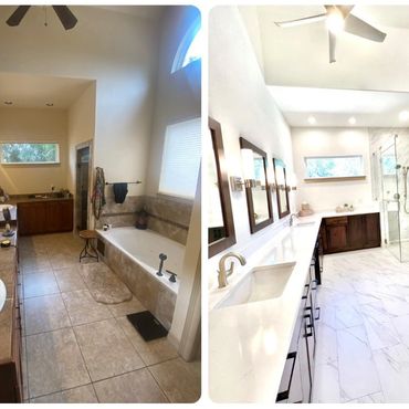 Before and after bathroom renovation