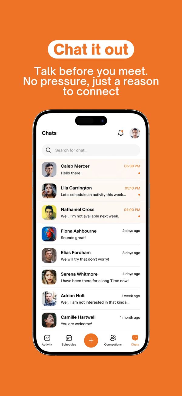 Chat it out with no pressure, just a reason to connect before meeting.