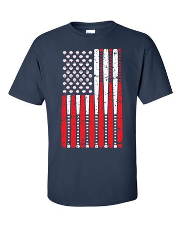 USA American Flag baseball design screen printed on t-shirt apparel