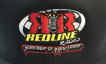 redline radio logo embroidery on baseball hat
