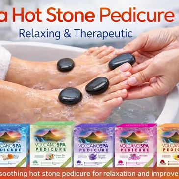 Spa hot stone pedicure with relaxing and therapeutic benefits.